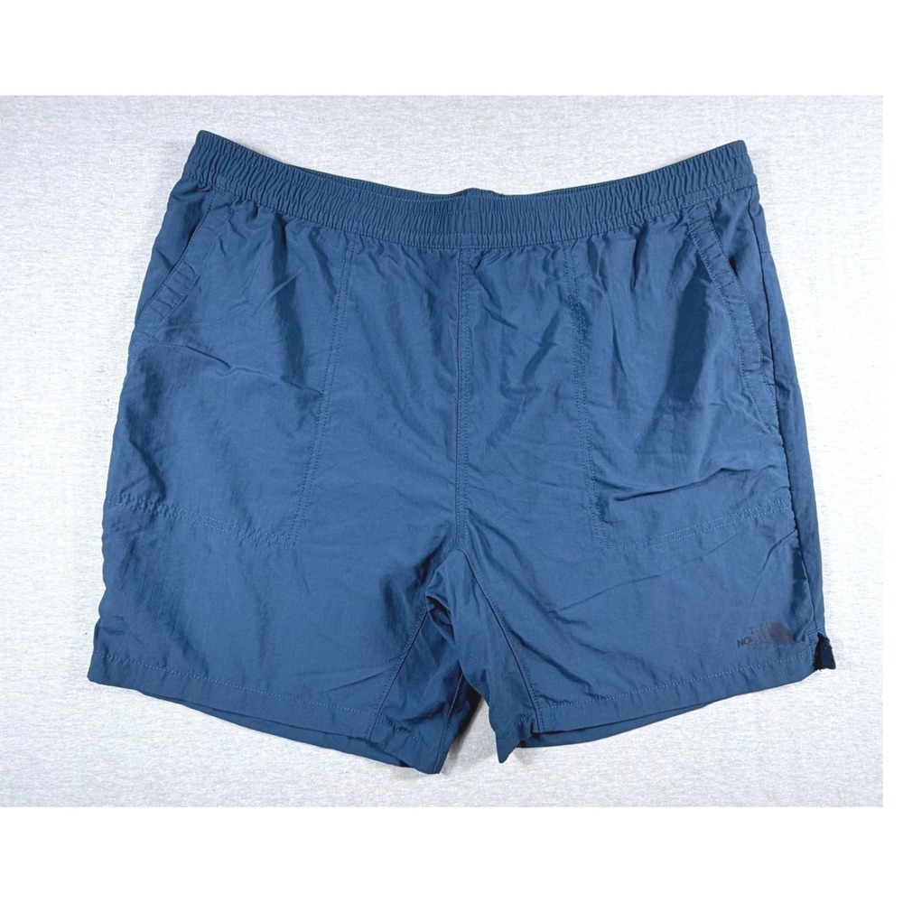The North Face Mens Class V Beltless Shorts Blue XL Hiking Water Casual Nylon